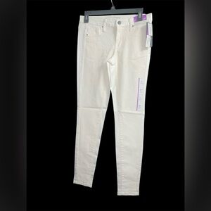 MOSSIMO DENIM MID-RISE LEGGINGS WOMEN SUPER STRETCH FITTED HIP/THIGH  WHITE 12**